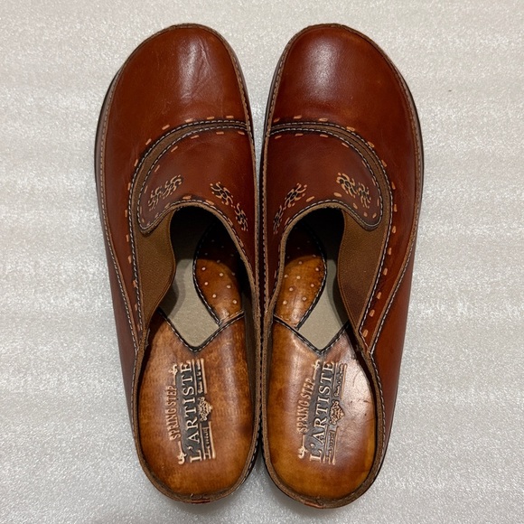 L'Artiste Spring Step Burbank Hand-Painted Leather Clogs size 41 (9.5) - Picture 6 of 10